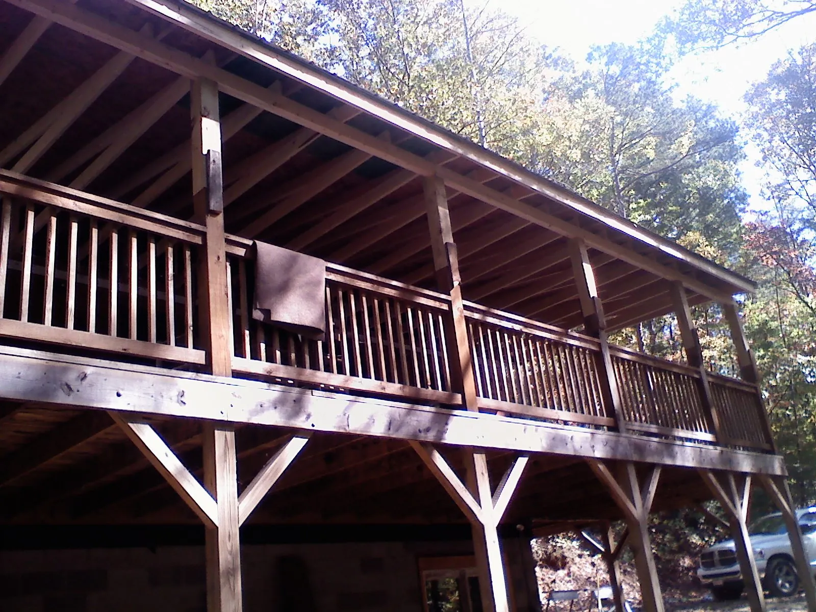 Timber framing under a new elevated porch and deck — Roof Leak Repair in Eastlake by Roofing Brothers